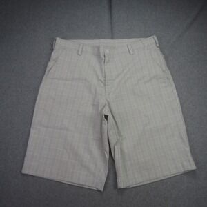 Nike Golf Shorts Mens 34 White Plaid Dri-Fit Stretch Casual